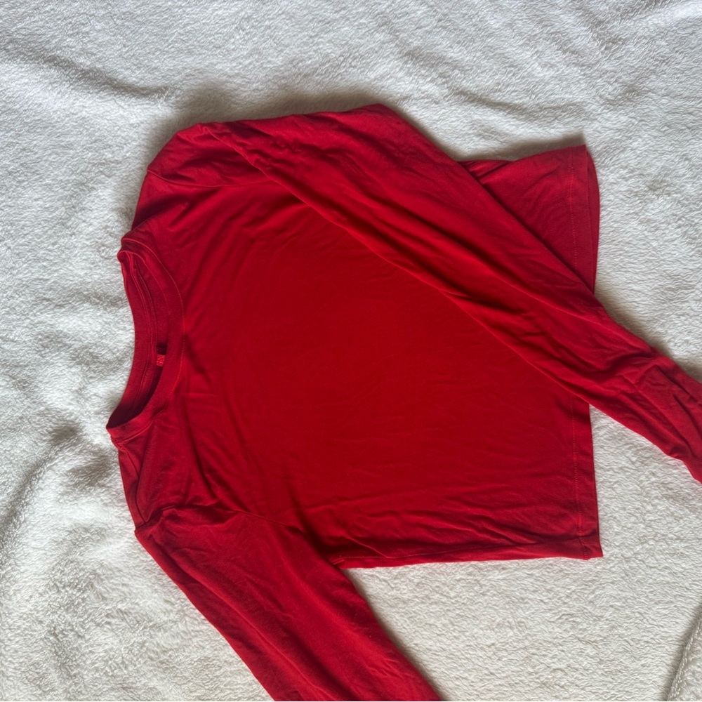 SKIMS Cotton Jersey Women's Red Long Sleeve Top
